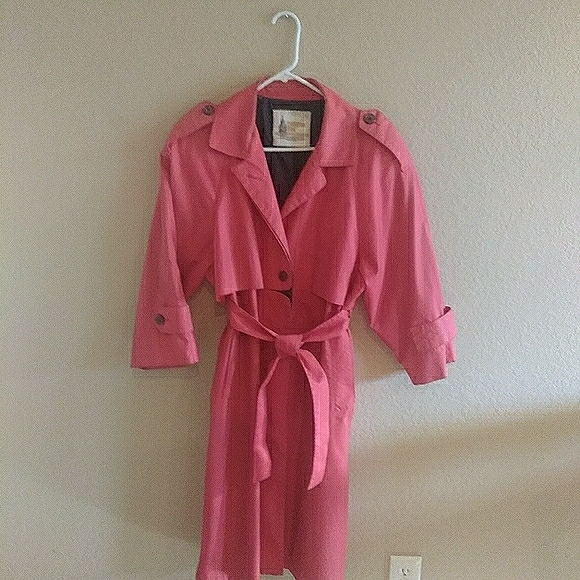 London Fog Jackets & Blazers - London Fog vintage 70s rain trench coat RED